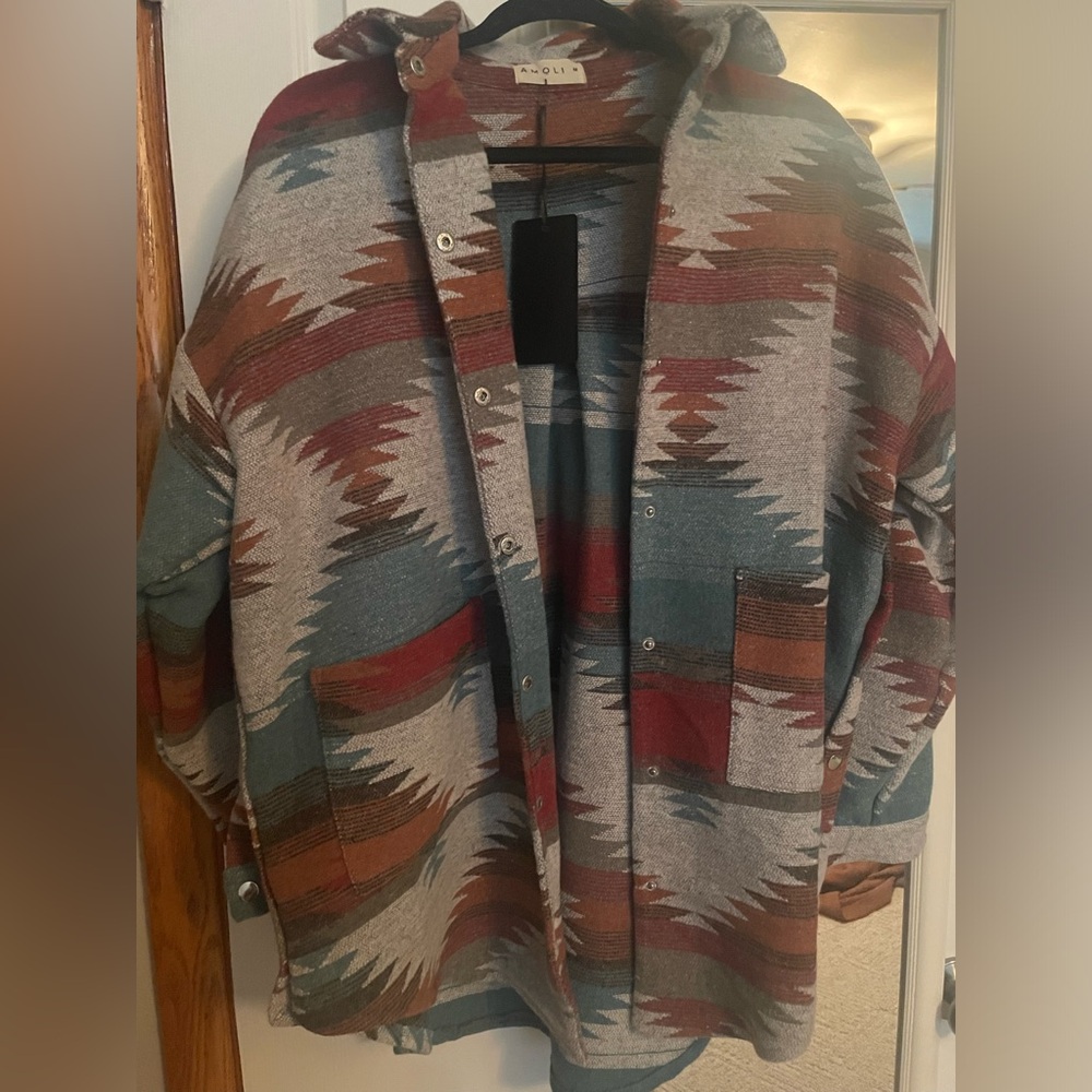 Aztec Print Shacket